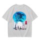 Anime girl cherry blossom scene graphic tee
