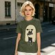 Olive T-Shirt With Ghost Holding Black Cat Graphic