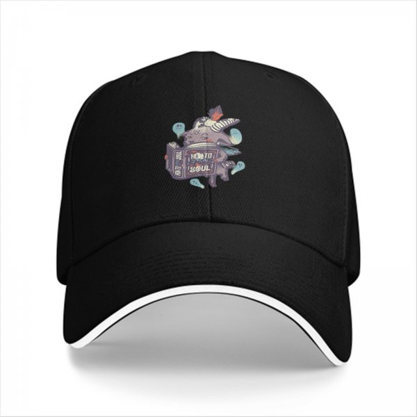 Black Baseball Cap With Ghostly Creature 'How To Steal Soul' Artwork