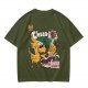 Olive t-shirt with Choco-Bo's cereal graphic featuring a yellow bird