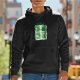 Black hoodie with frog graphic and 'Man I Love Frogs' text print