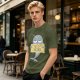 Olive T-Shirt With Grumpy Narwhal Holding Not A Unicorn Sign