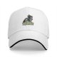 Black baseball cap with colorful cat graphic and Evil Girls text