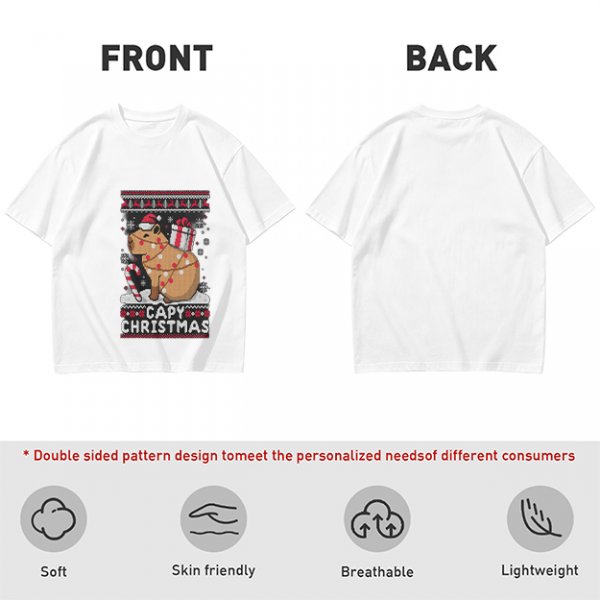 Capy Christmas Ugly Christmas Sweater Style T-Shirt