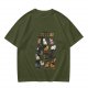 Olive T-Shirt With Cat Loaf Breeds Graphic Print