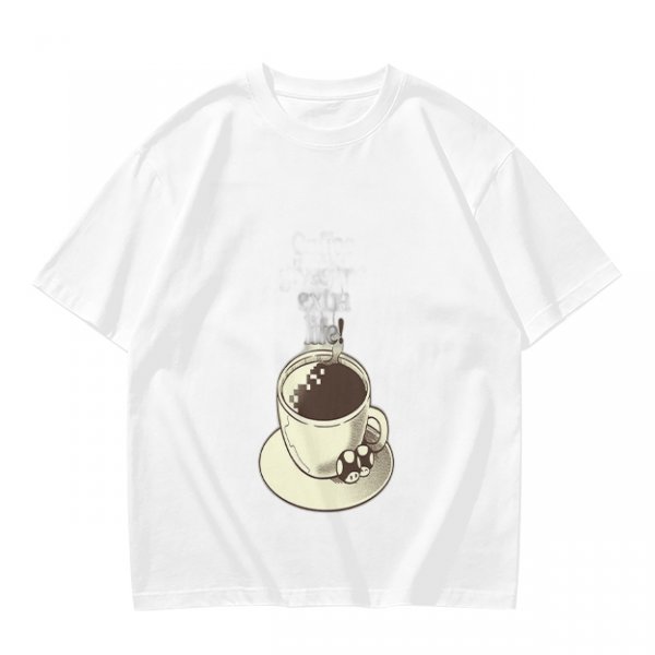 Olive T-Shirt With Hot Cocoa Cup And Marshmallows Graphic Print
