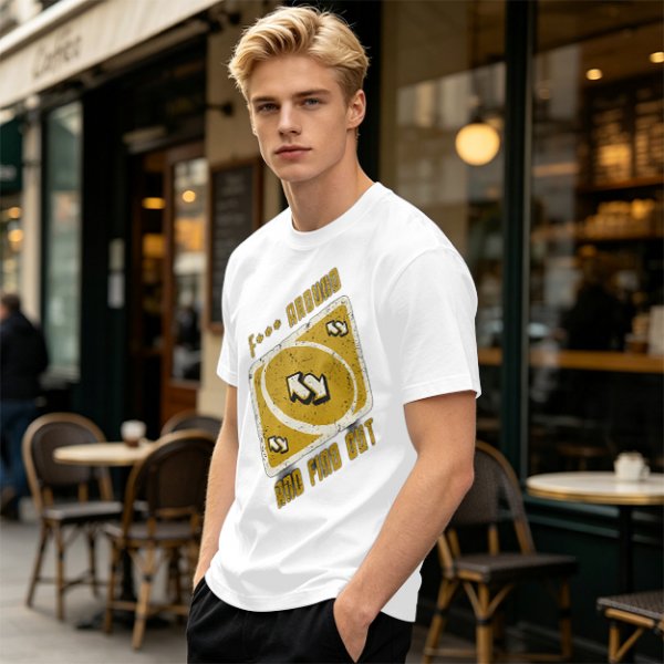 Olive Graphic Tee With 'F*** Around And Find Out' Uno Reverse Card Print