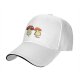 Black Baseball Cap With Cartoon Grumpy Mushroom Characters Print