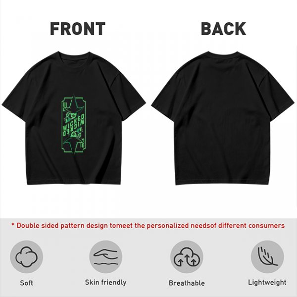 Olive Green T-Shirt With Wicked Witch Graphic Print