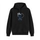 Black hoodie with alien graphic print