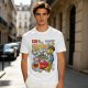 Olive t-shirt with Lego-style Brix cereal graphic print