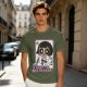 Olive green graphic t-shirt with Powerpuff-style character and 'I Want To Break Free' text