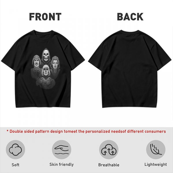 Olive Graphic T-Shirt with Fantasy Character Portraits