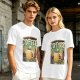 Olive Graphic T-Shirt With Coffee And Mountain Sunrise Design