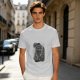 Olive T-Shirt With Astronaut Cat And Rainbow Accent Print
