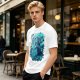 Olive Green T-Shirt With Mystical Ancient Tree Face Print