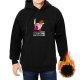 Black hoodie with Kirby holding cake and 'Calm Down' text