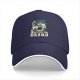 Black baseball cap with 'Fueled by Coffee & Existential Dread' grim reaper graphic