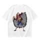 Olive T-Shirt with Monkey D Luffy Breaking Through Brick Wall Art