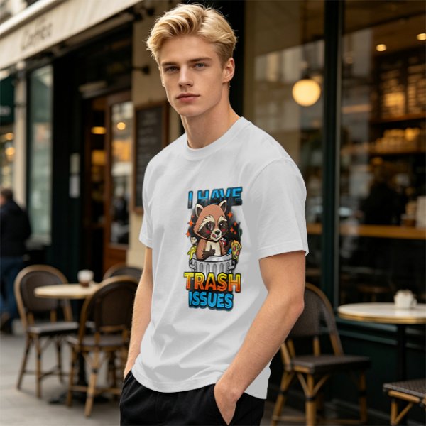 I Have Trash Issues Raccoon Graphic T-Shirt Design