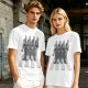 Olive T-Shirt With Skeletons Crossing Abbey Road Style Crosswalk Print