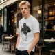 Olive T-Shirt With Dark Crow Holding Knife Graphic Print