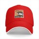 Black baseball cap with raccoon 'Wash Your Hands Before Touching Trash' print