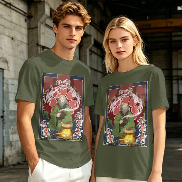 Olive T-shirt with Iroh from Avatar: The Last Airbender Tea Art Print