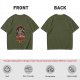 Olive t-shirt with devil call center graphic and 'Your Soul Is Very Important To Us' text