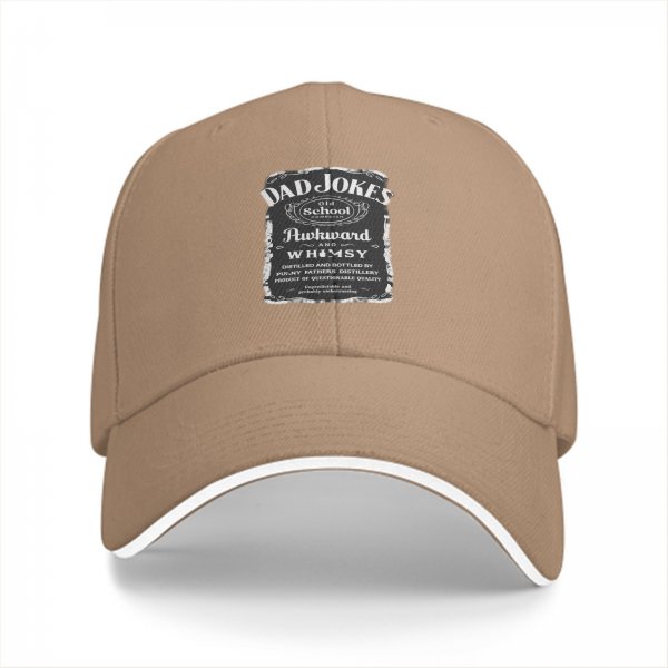 Black baseball cap with Dad Jokes Old School Awkward Whimsy label print