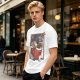 Olive t-shirt with playful kittens in takeout noodle box graphic