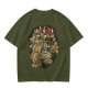 Olive Green T-Shirt With Detailed Monster Dragon Print
