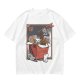 Olive t-shirt with playful kittens in takeout noodle box graphic