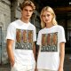 Olive Green T-Shirt With Three Panel Cartoon Monkey Head Print