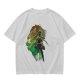 Olive Anime Graphic T-Shirt With Warrior And Giant Artwork