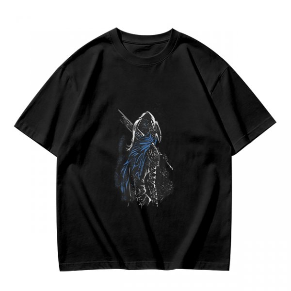 Olive Green T-Shirt With Hooded Fantasy Warrior Graphic Print