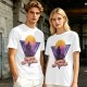 Olive green retro sunset graphic t-shirt with Hero of Time print