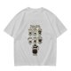 Olive Green T-Shirt With Cute Cartoon Coffee Cups Graphic