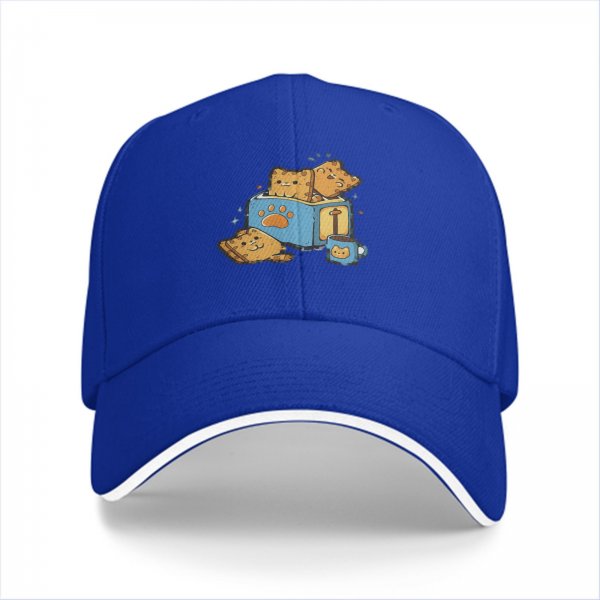 Black Baseball Cap With Cute Cat Book Coffee Graphic