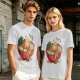 Olive T-Shirt With Cute Ramen Bowl Graphic Print