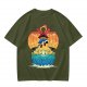 One Piece Thousand Sunny Ship Graphic Olive T-Shirt