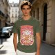 Olive T-Shirt with Cute Takoyaki Chef Graphic Print