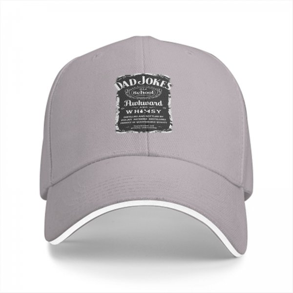 Black baseball cap with Dad Jokes Old School Awkward Whimsy label print