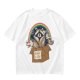 Olive T-Shirt With Raccoon Opossum Adopt A Cat Rainbow Print