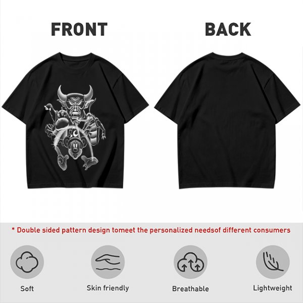 Olive T-Shirt with Sorcerer Mickey and Fantasia Villains Graphic