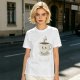 Olive Green T-Shirt With Cute Smiling Steaming Coffee Cup Print