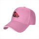 Black Baseball Cap With Playful Black Cat Red Thunder Cat Logo Print