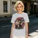 Olive T-Shirt with Classic Horror Monsters Going to Cinema Print