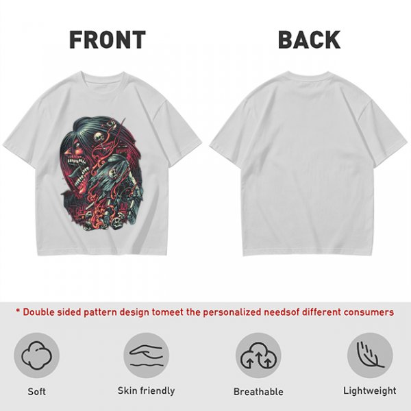 Olive T-Shirt With Dark Fantasy Skull And Monster Graphic Print