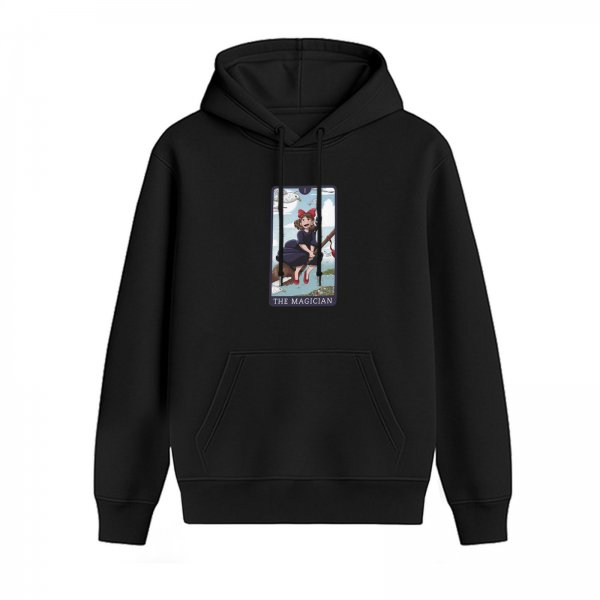 Black hoodie with Kiki's Delivery Service The Magician tarot print